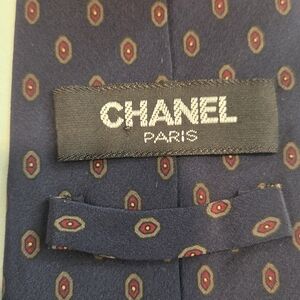 CHANEL LOGO France Genuine Silk 100 Mens Tie Necktie Dress Luxury Multicolor